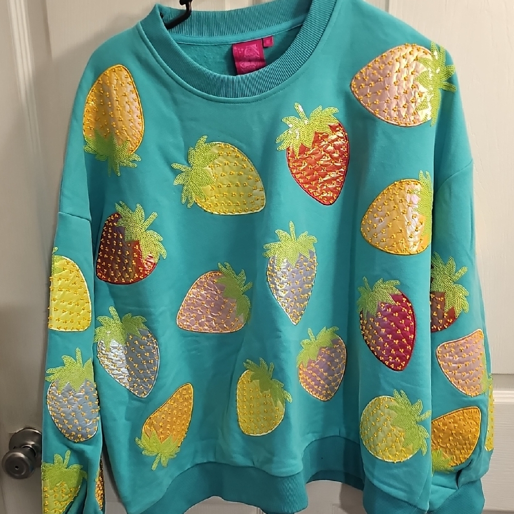 QUEEN OF SPARKLES Green Sweatshirt